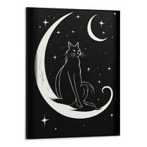 BCIIG Cat Pictures Wall Decor-Black and White Canvas Wall Art-for Bedroom Wall art Office Posters Black Cat Pictures Canvas Print Poster Artwork Home Decor for Living Room  16x20 in