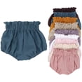 thumbnail image 2 of LYMAYTER Newborn Baby Soft Cotton Diaper Covers Girls Cute Ruffle Solid Shorts for 0-3Y Toddler Bottoms, 2 of 8