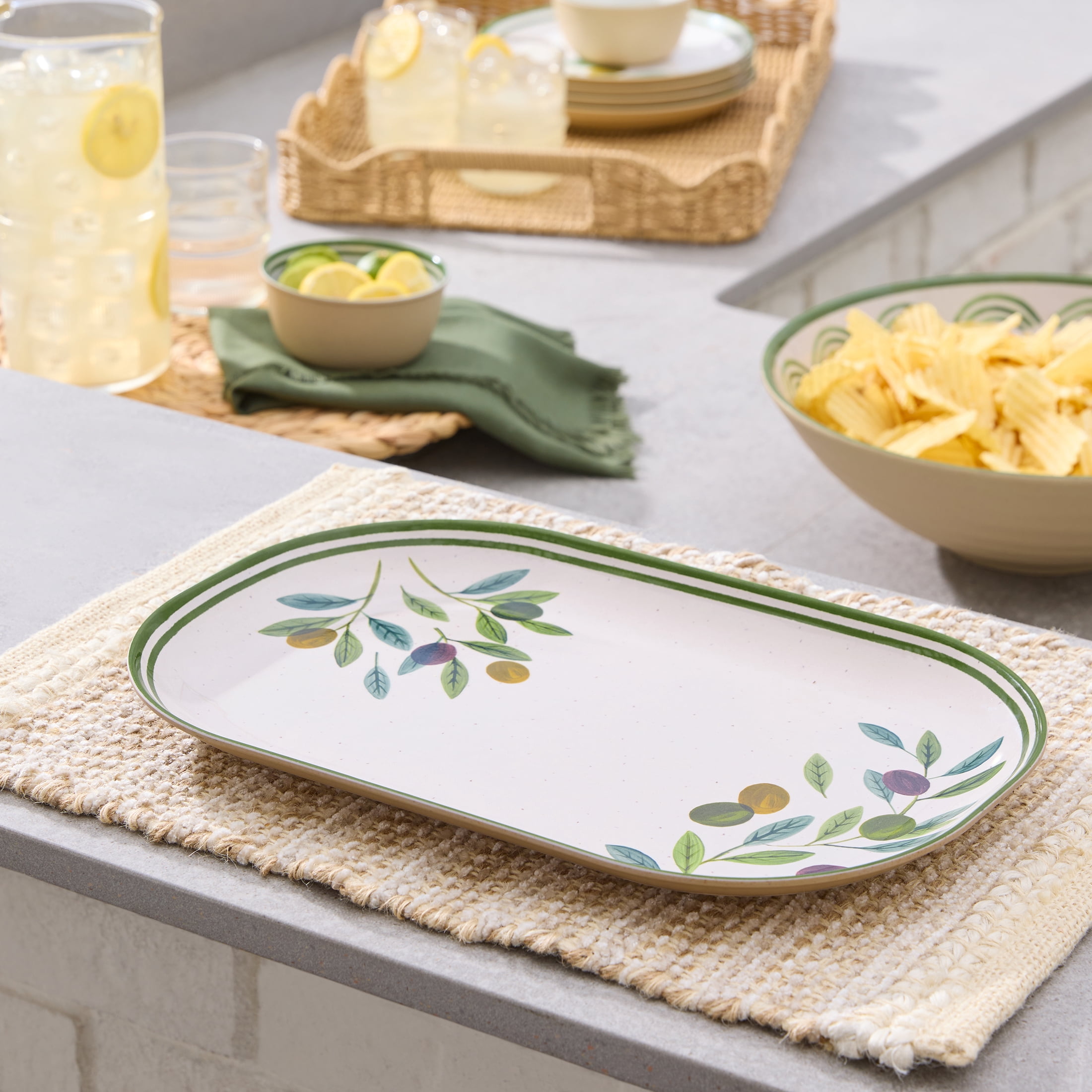 Better Homes & Gardens Bamboo Melamine Tray Olive Finish
