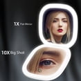 thumbnail image 2 of LED Light Up Makeup Mirror with 3-Color Adjustable Brightness, USB Rechargeable 10X Magnification, Dual-Sided Glass & Metal Frame - Portable Travel Cosmetic Mirror for On-the-Go, 2 of 17