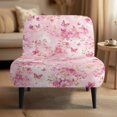 thumbnail image 2 of HELLHERO Butterfly and Floral Pattern Wear Resistant Armless Accent Chair Soft Cover with Easy Care, Anti-Wrinkle Armless Accent Chair Cover, 2 of 8