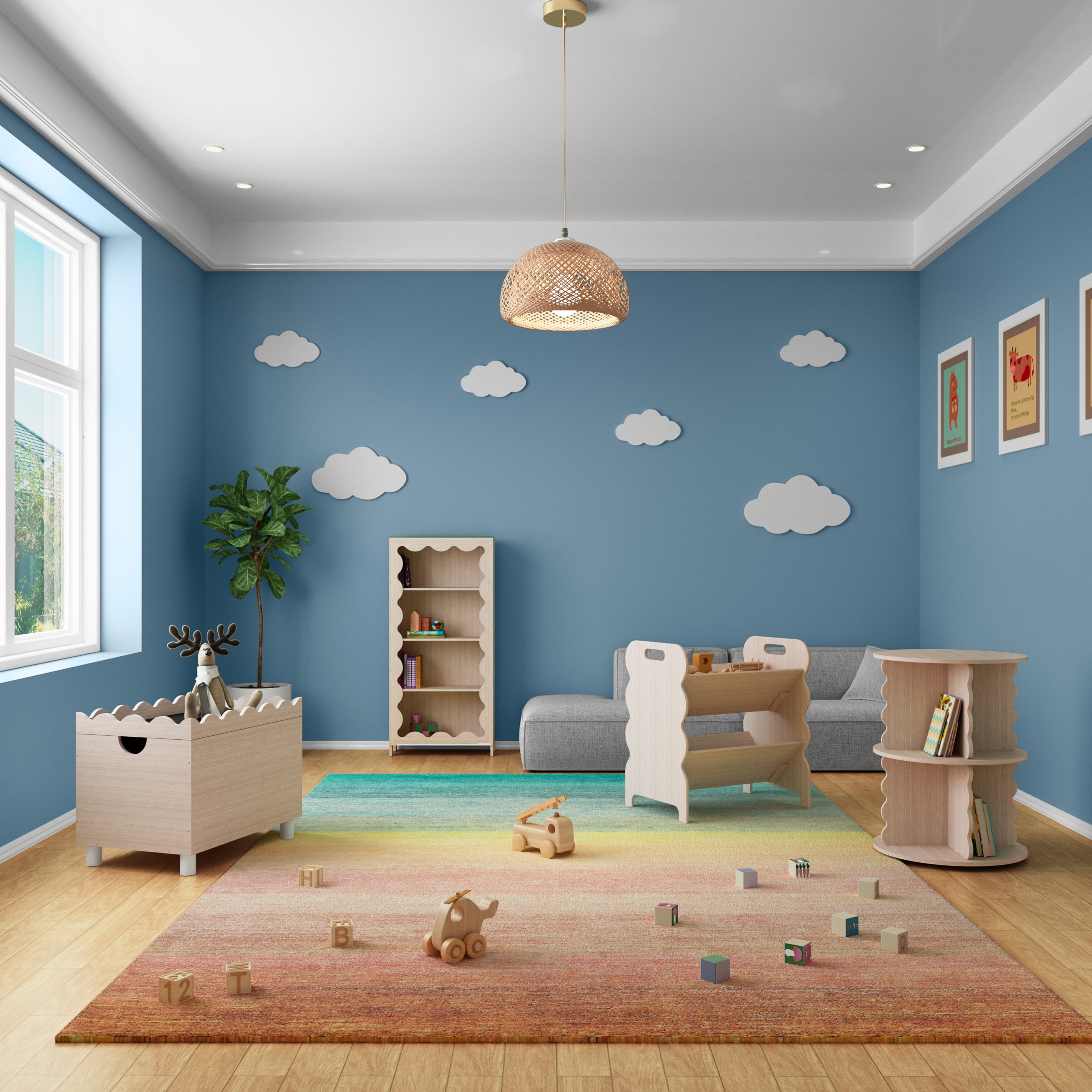 House of Happy Wiggle Bookshelf, Natural