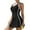 Black, variant on Charmo Women Tennis Dress with Built-in Bra and Pockets Shorts Racerback Athletic Dresses