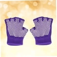 thumbnail image 6 of LOLIPPYY Breathable Knitted Half Finger Gloves Purple Cotton Non Slip Gloves for Workout, 6 of 8