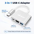thumbnail image 2 of Adaptador USB-C a HDMI AKWOR 4K con PD de 100 W y hub USB 3.0, 2 of 7