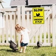 thumbnail image 7 of Slow Sign Chickens at Play - 10 x 14 In Reflective Aluminum Metal Sign, Funny Yard Decor - Weather Fade UV Corrosion Resistant, 7 of 7