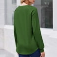 thumbnail image 4 of SYMOID Womens Green Long Sleeve V Neck Raglan Top - 95% Polyester 5% Spandex Stretch, Relaxed Fit Casual Everyday Layering Shirt, Budget-Friendly for Walmart,Size XL, 4 of 7