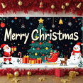 thumbnail image 6 of Festive Christmas Banner Colorful Xmas Backdrop Santa Claus Snowman Holiday Background for Christmas Party Indoor Decoration Family Gathering, 6 of 9