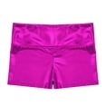 thumbnail image 4 of Lejafay Kids Girls Long Sleeve Gymnastics Leotards Set Shiny Metallic Leotards with Shorts Headband Rose 12, 4 of 8