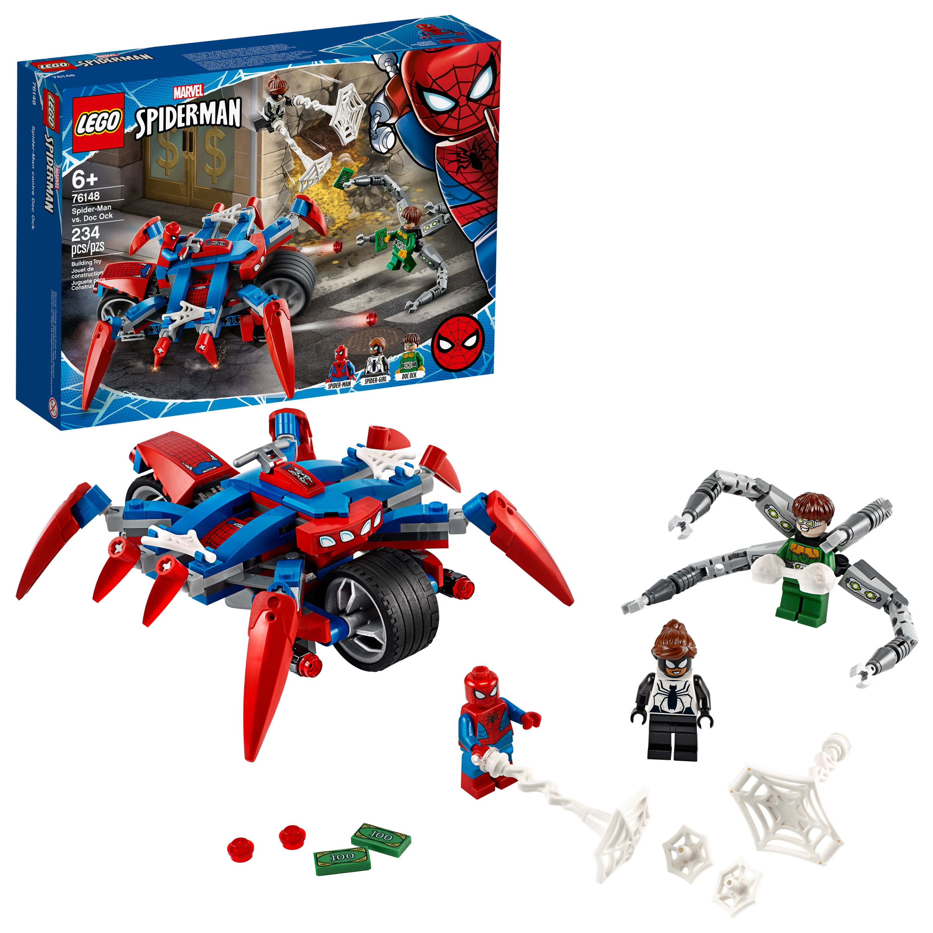 Por favor mira incrementar Benigno LEGO Marvel Spider-Man: Spider-Man vs. Doc Ock 76148 Superhero Action  Figure Adventure Playset Motorcycle Battle Building Toy (234 Pieces) -  Walmart.com