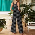 thumbnail image 4 of Pants for Women Jumpsuits Flower Printing Button Pocket Jeans Jumpsuit,Womens Pants Black M, 4 of 6