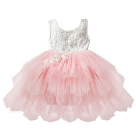 

Dresses For Girls Kids Baby Summer First Birthday Princess Dress Lace Tulle Layer Tutu Skirts Flower Dress For Girls