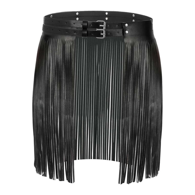 UFOUND Halloween Women Sexy Leather Harness Garter Skirt 