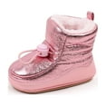 thumbnail image 5 of newwalpole Warm Furry Baby Boots, 2025 New Warm Cozy Fleece Baby Booties, Winter Snow Anti-Slip Soft Sole Warm Sock Shoes Pink for Size 5, 5 of 9