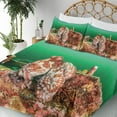 thumbnail image 3 of Ambesonne Under the Sea Fitted & Top Sheet Set with Shams, Octopus in Water, Green Brown Red, 3 of 5