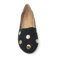 thumbnail image 3 of Victoria K Women's Round Gold Studs Denim Ballerina Flats, 3 of 5