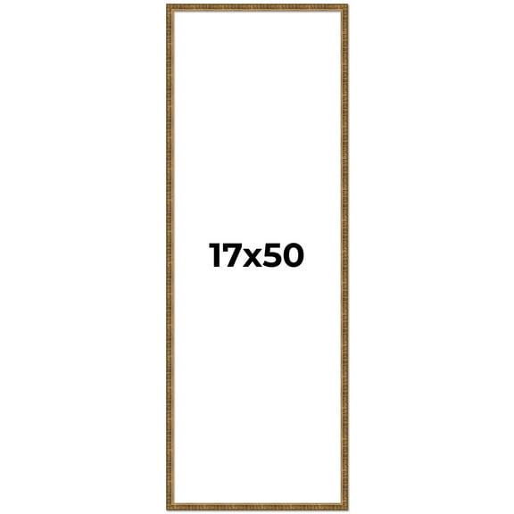 17x50 Frame Gold Kingsley Distressed Solid Wood Picture Frame Width 0.75 Inches | Interior Frame