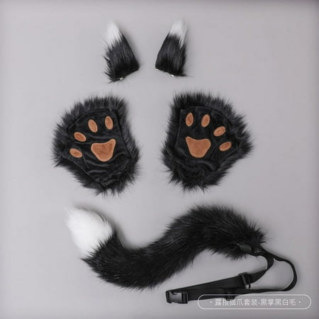 

1 Set of Cosplay Party Simulation Animal Costume Halloween Party Cosplay Prop Plush Cat Costume Accessory