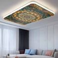 thumbnail image 2 of Bohemian Flower Magnetic Fluorescent Light Covers for Ceiling Lights 2x4Ft, Colorful Yellow Boho Rustic Tribal Office Classroom Kitchen Drop Ceiling Light Covers Lighting Filters Shade Panel 2 Packs, 2 of 9