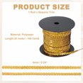 thumbnail image 2 of Uxcell 100 Yard Flat Sequin Strip, 6mm Paillette Sequins String Ribbon Roll Spangle Flat Sequin Strip for Crafts Embellishments Sewing Costume Accessories, Laser Dark Gold, 2 of 7