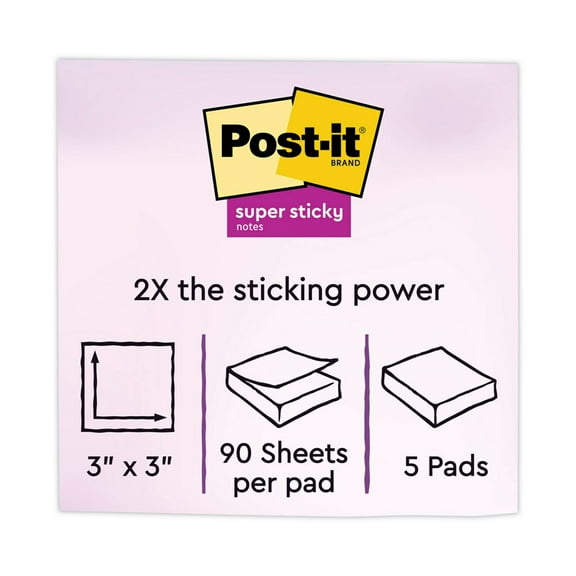 1PC Post-it Notes Super Sticky Note Pads in Summer Joy Collection Colors, 3\" x 3\