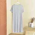 thumbnail image 5 of OVAFBAU Womens Nightgown Sleepshirt Pajama Dress Casual Cotton Crew Neck Short Sleeve Slit Loose Loungewear Dress Sleepwear, 5 of 6