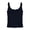 A-Navy300, variant on Yuanlong Women's Tank Top U Neck Solid Color Cropped Tanks With Built In Bra Slim Fit Minimalist Versatile Basic Layering Top