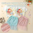 thumbnail image 2 of Girls' Mermaids T-Shirt Short Skirt 2-Piece Set Comfortable Breathable Clothes for Travel/Daily/Home, 2 of 5