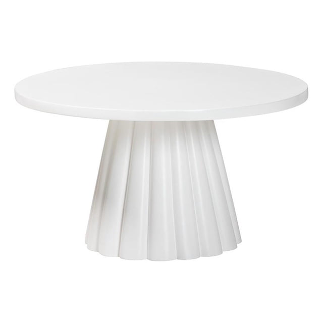 bali & pari Parvana Table Basse Ronde avec Base Piédestal Cannelée