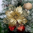 thumbnail image 1 of 10Pcs Christmas Glitter Artificial Poinsettia Flowers Xmas Poinsettia Artificial Wedding Flowers Decorations Xmas Tree Ornaments for Party Favors, 4.8inch, 1 of 4