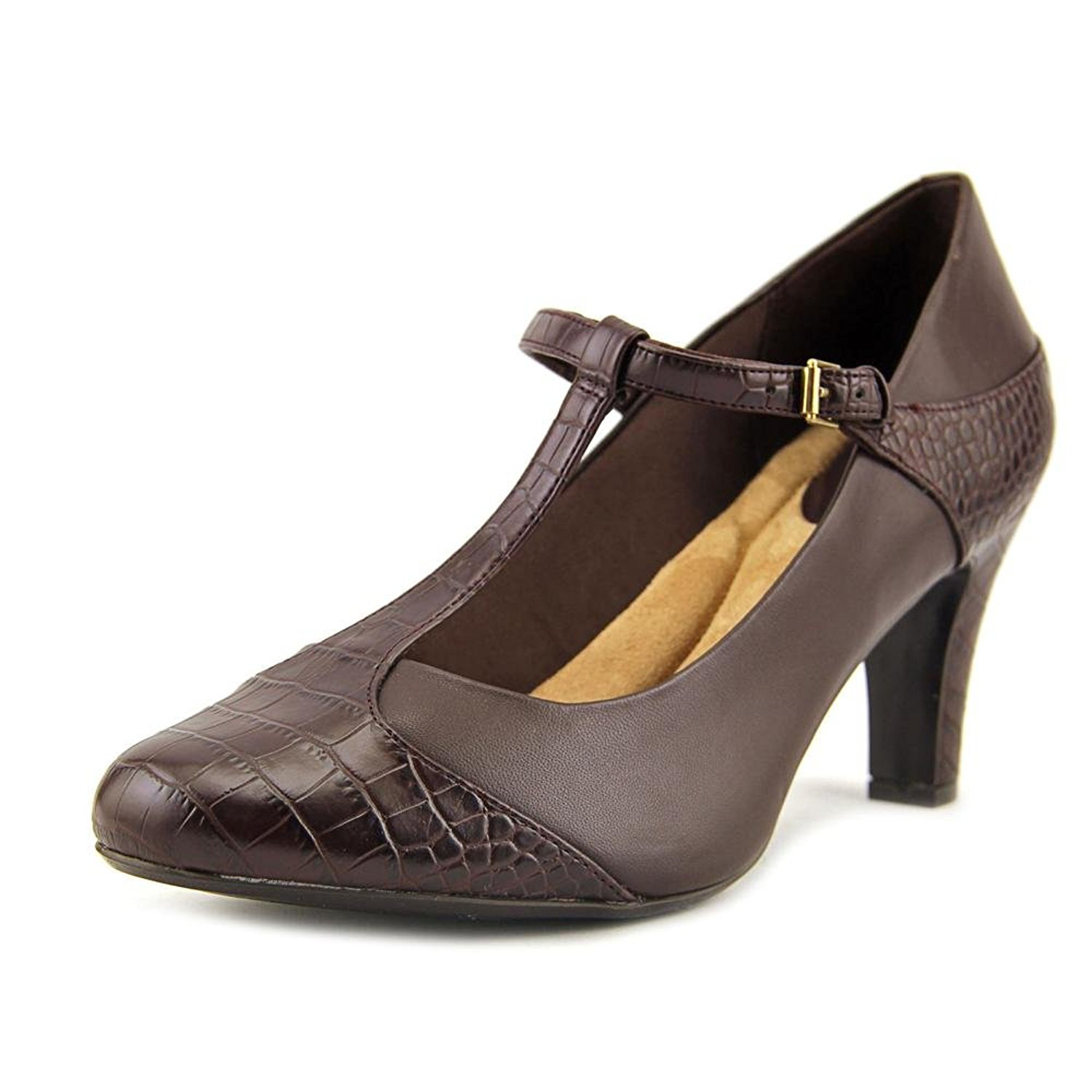 Giani Bernini Womens Vineza Leather Closed Toe TStrap Classic Pumps