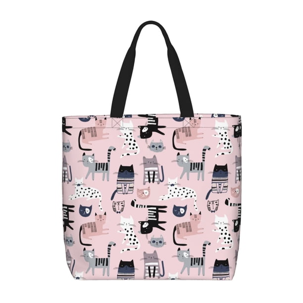 Easygdp Cat Bolsa Tote para Mujer, Bolso de Hombro para Trabajo, Playa, Viajes, Compras y Supermercado