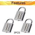 thumbnail image 4 of HUGFEGWE 10 Digit Combination Padlock Push Button Digital Lock for Suitcase Luggage Drawer Door Toolbox,Fixed Gym Cabinet Door Toolbox Padlock Gym Sports School and Employee Lock,Silver UA824-6860, 4 of 8