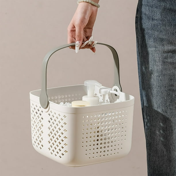 Cesta De Ducha Portátil, Organizador De Baño De Plástico Con Orificios De Drenaje Y Asas, Agarre Antideslizante Para Guardar Artículos De Tocador, Duradera Y Multifuncional.,Vsgery