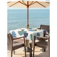 thumbnail image 3 of Outdoor Tablecloths with Umbrella Hole & Zipper, Abstract Geometric 60x60 Inch Square Tablecloths, Farmhouse Vintage Polka Dot Teal Blue Waterproof Table Cloth, Patio/Pool/Picnic Table Covers, 3 of 8