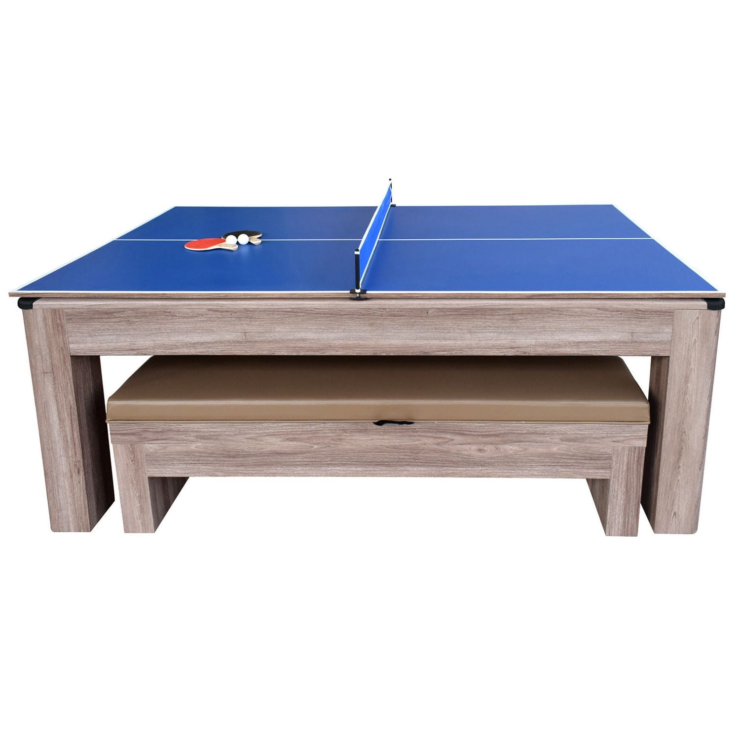 Ens. table d’air hockey Driftwood de Hathaway de 2,13 m (7 pi) avec bancs