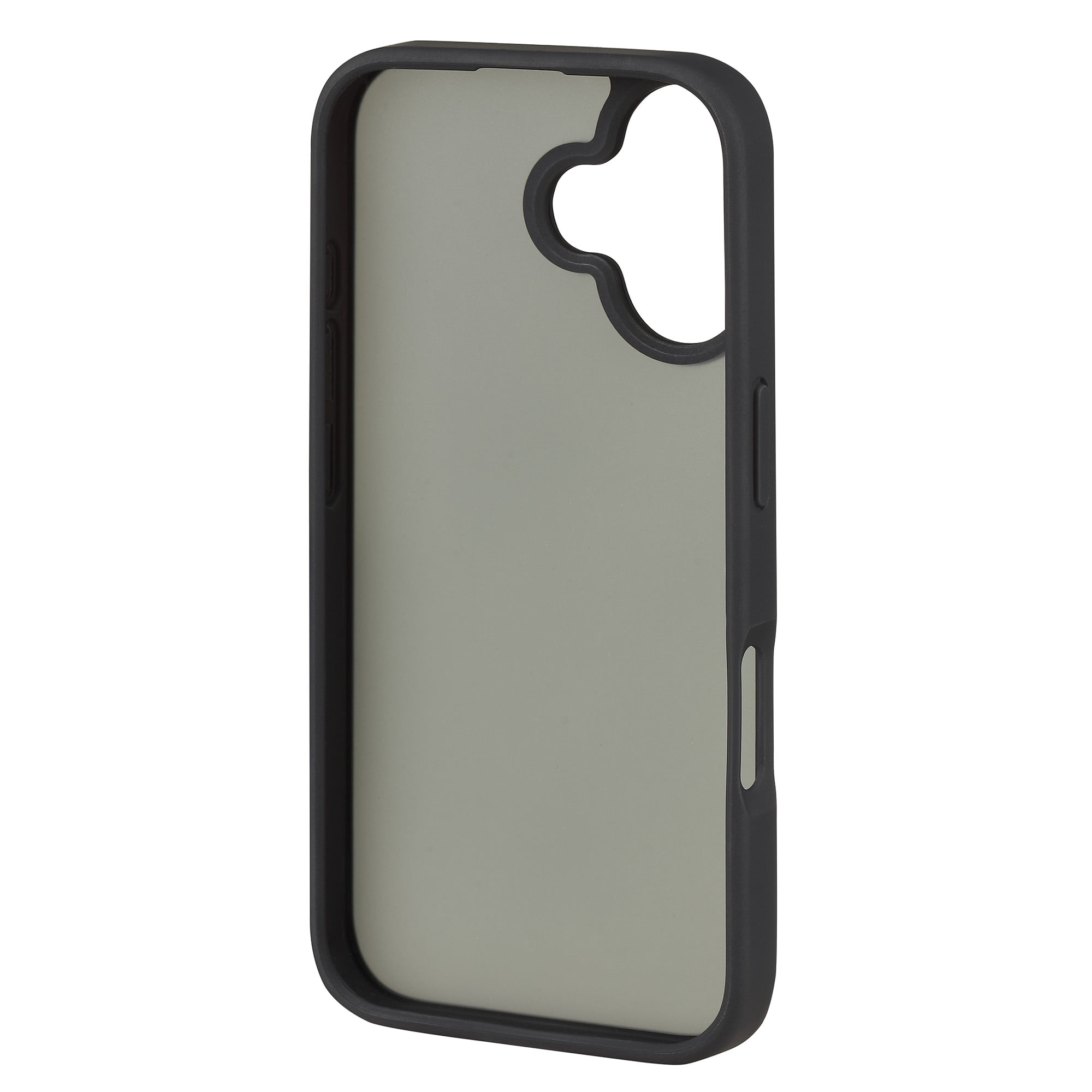 onn Translucent Hard Shell Bumper Phone Case for iPhone 16, Black