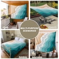 thumbnail image 6 of Teal Green Large Tapestry for Bedroom Wall Hanging Tapestry,Geometric Brown White Beach Waves Gradient Ceiling Backdrop Tapestries Poster Blanket Wall Decor for Teens Room Living Room Dorm 100" x 59", 6 of 8