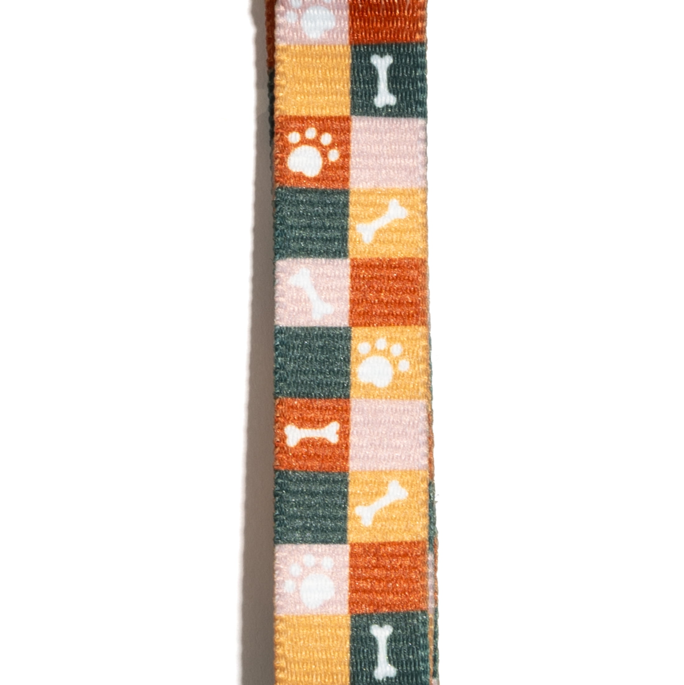 Vibrant Life Adjustable Fashion Dog Collar, Multicolor Bone and Paw Grid, Medium