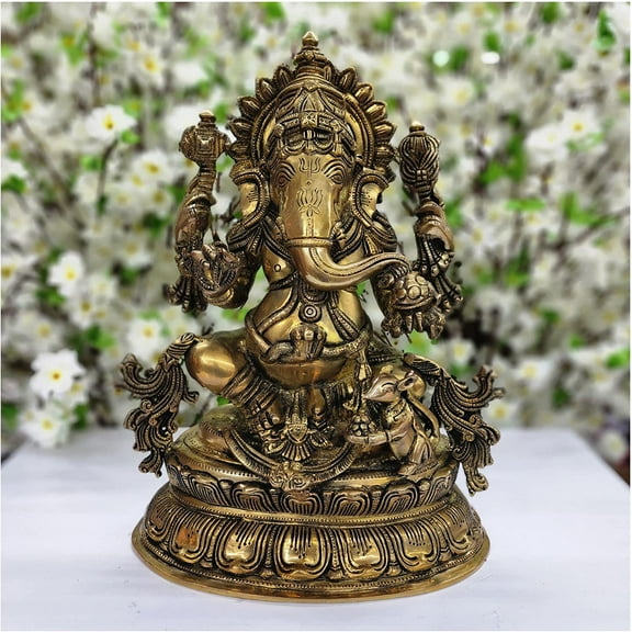 Lord Ganesha Statue Large Ganpati Idol Ganesha Sculpture Hindu God Statue Indian Idols Ganesha Figurine Hindu Deity Good Luck Gift Good Luck God Vinayaka Statue Elephant God Statue - AtoZ India Cart