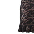 thumbnail image 5 of Women's Ruffle Hem Slim Mini Dress Summer Slim Sexy Off Shoulder Lace Party Dress Club Wear Black-Black-L, 5 of 6