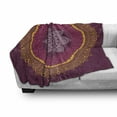 thumbnail image 3 of Mandala Soft Flannel Fleece Throw Blanket, Ornamental Vintage Design with Folklore Geometric Circular Elements Pattern, Cozy Plush for Indoor and Outdoor Use, 70" x 90", Multicolor, by Ambesonne, 3 of 6