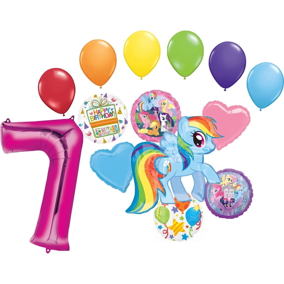 My Little Pony 7th Birthday Party Supplies Adventure and Friendship Forever Balloon Bouquet Decorations