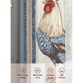 thumbnail image 3 of Retro Rooster Sheer Curtains for Living Room Bedroom Striped Farmhouse Watercolor Animals Sheer Curtains 54 Inch Long 2 Panels Set Light Filtering Curtain Window Treatments Drapes for Dining Room, 3 of 6