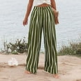 thumbnail image 6 of Jamsmile Women Pants Buttons Summer Stripe Print Casual Beach Pants Trousers High Waisted Wide Leg Pants With Pockets, 6 of 9
