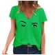 thumbnail image 1 of Gibobby Playeras Deportivas Camiseta casual Tops Moda de manga corta Impreso Verano Cuello en V Blusa de mujer（Verde， XXXL), 1 of 3