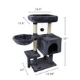 thumbnail image 6 of Cute Cat Tree Kitten Cat Tower for Indoor Cat Condo Sisal Scratching Posts with Jump Platform Cat Furniture Activity Center Play House Smokygrey, 6 of 6