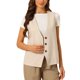 thumbnail image 1 of Chaleco sin mangas de lino para mujer INSPIRE CHIC, con cuello en V, verano, talla XS, color caqui, 1 of 6