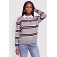 thumbnail image 2 of Women's Striped Long Sleeve Button Front Rugby Shirt, 2 of 4