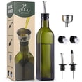 thumbnail image 1 of Dispensador de aceite de oliva Zulay (17 oz) para la cocina - Botella de cristal para aceite de oliva con 2 boquillas y 2 tapones extraíbles, 1 of 3